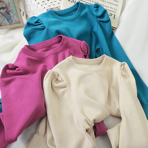 new pullover women knitted sweater puff sleeve pull female lady jumpers sw020, White;black
new pullover women knitted sweater puff sleeve pull female lady jumpers sw020, White;black