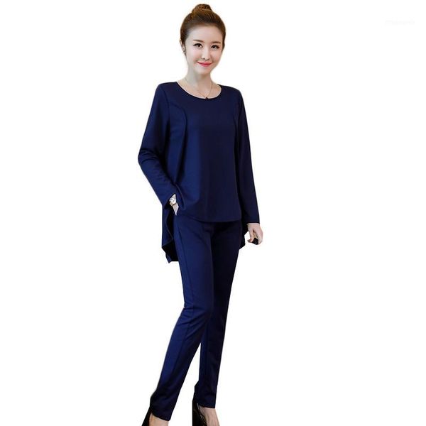 2020 spring autumn black blue casual women set long sleeve fake two piece +pants women suit sets plus size women's costumes1, Gray
2020 spring autumn black blue casual women set long sleeve fake two piece +pants women suit sets plus size women's costumes1, Gray