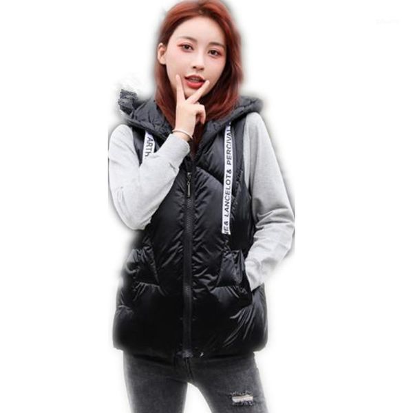 fashion autumn winter women vest 2019 new down cotton waistcoat female hooded loose warm office lady outdoor jacket vest m0641, Black;white
fashion autumn winter women vest 2019 new down cotton waistcoat female hooded loose warm office lady outdoor jacket vest m0641, Black;white