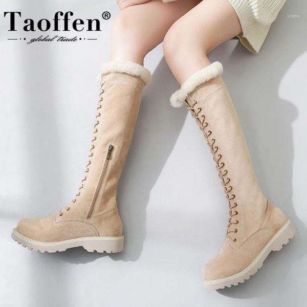boots taoffen real leather women knee snow cross strap flats zipper shoes round toe winter warm party footwear size 35-401, Black
boots taoffen real leather women knee snow cross strap flats zipper shoes round toe winter warm party footwear size 35-401, Black