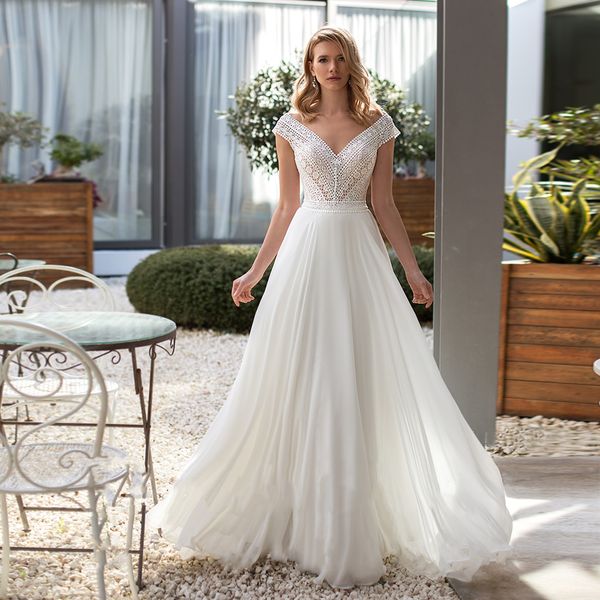2021 new double v neck boho beach wedding es off the shoulder a line chiffon bohemian bridal robe de mariage m983, White
2021 new double v neck boho beach wedding es off the shoulder a line chiffon bohemian bridal robe de mariage m983, White