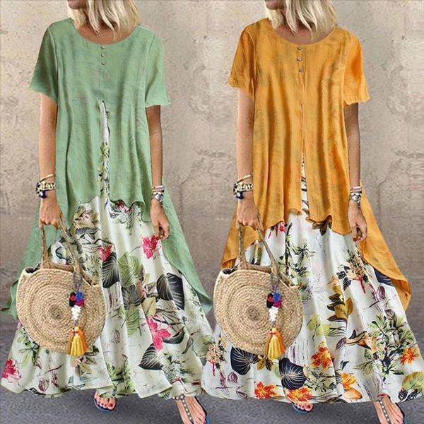 plus size women ladies short sleeve cotton linen long dress holiday beach party floral summer casual loose dresses, Black;gray
plus size women ladies short sleeve cotton linen long dress holiday beach party floral summer casual loose dresses, Black;gray