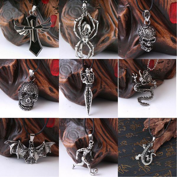 punk stainless steel skull animal pendant necklace leather chain women men vintage retro hip hop necklace party jewelry gifts, Silver
punk stainless steel skull animal pendant necklace leather chain women men vintage retro hip hop necklace party jewelry gifts, Silver