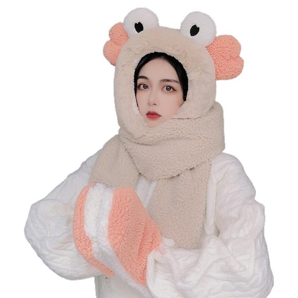 women winter warm 3 in 1 fuzzy plush cartoon eye ear hooded scarf hat gloves set x7xe, Blue;gray
women winter warm 3 in 1 fuzzy plush cartoon eye ear hooded scarf hat gloves set x7xe, Blue;gray