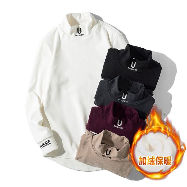 winter long sleeve t-shirt men's leisure trend leisure t-shirt rabbit plush thickened high collar t-shirt men's top, White
winter long sleeve t-shirt men's leisure trend leisure t-shirt rabbit plush thickened high collar t-shirt men's top, White