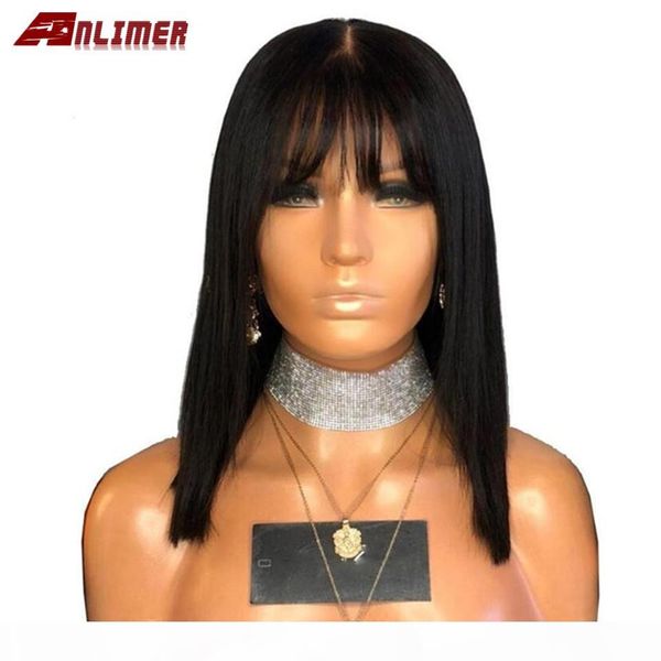 anlimer 13x6 short bob lace frontal wigs with bangs 180% density lace front human hair wigs with bangs fringe wigs remy hair, Black
anlimer 13x6 short bob lace frontal wigs with bangs 180% density lace front human hair wigs with bangs fringe wigs remy hair, Black