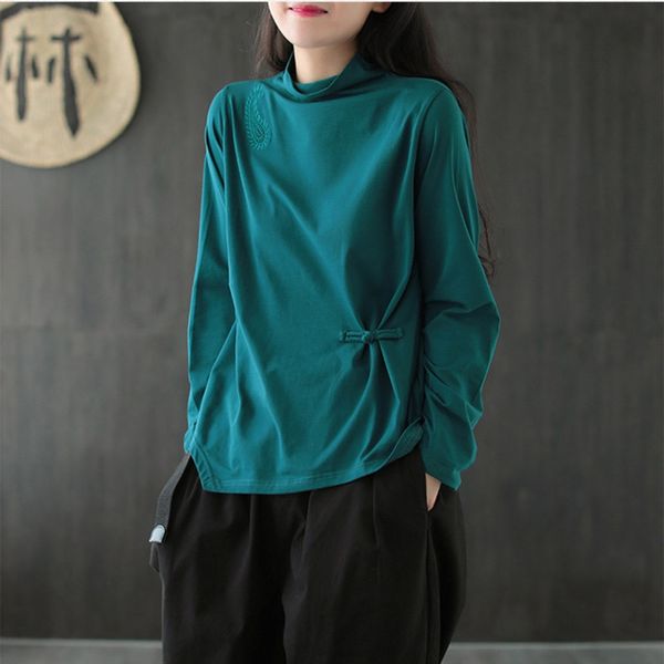 cotton embroidered waist button irregular for t- t-shirt women's autumn 2020 literary high collar solid color bottoming shirt 1es9a, White
cotton embroidered waist button irregular for t- t-shirt women's autumn 2020 literary high collar solid color bottoming shirt 1es9a, White