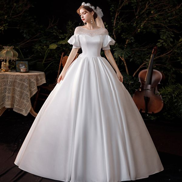 satin main wedding dress 2022 new temperament simple super fairy dream french hepburn style retro temperament sweet, White
satin main wedding dress 2022 new temperament simple super fairy dream french hepburn style retro temperament sweet, White