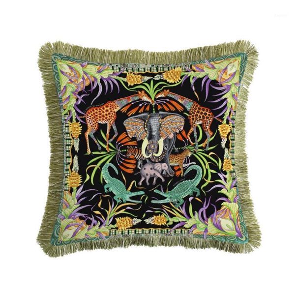 luxury velvet tassel cushion cover soft double printed pillow cover pillowcase home decorative sofa throw pillows chair 45x45cm1