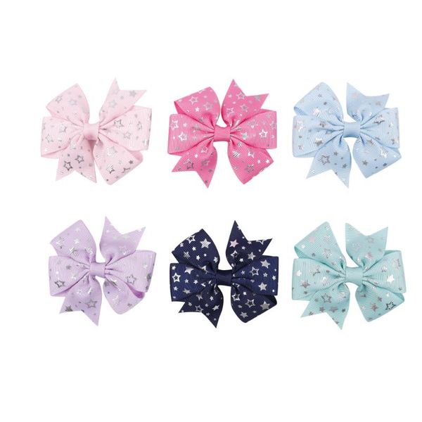 girls cute printed five-pointed star bow hairpin sweet hair ornament clips for kids barrettes fashion headwear hair accessories, Slivery;white
girls cute printed five-pointed star bow hairpin sweet hair ornament clips for kids barrettes fashion headwear hair accessories, Slivery;white