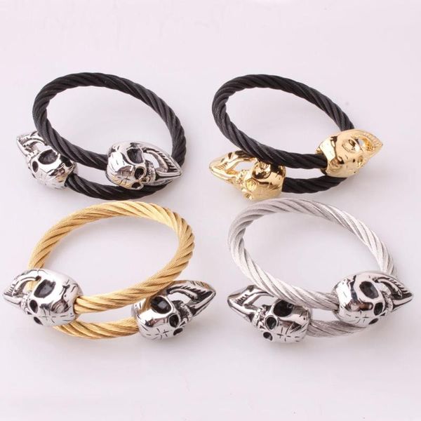 link, chain punk style cuff charm bracelets & bangles for men women silver color 316l stainless steel wire bangle jewelry, Black
link, chain punk style cuff charm bracelets & bangles for men women silver color 316l stainless steel wire bangle jewelry, Black