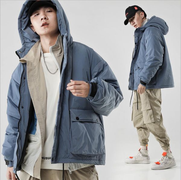 winter jacket men warm thick fashion parka men solid color casual tooling hooded jacket man streetwear wild loose cotton coat, Black
winter jacket men warm thick fashion parka men solid color casual tooling hooded jacket man streetwear wild loose cotton coat, Black