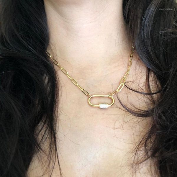 women fashion exquisite spiral buckle pendant necklace openable carabiner punk paper clip chain choker 2020 trendy accessories1, Golden;silver
women fashion exquisite spiral buckle pendant necklace openable carabiner punk paper clip chain choker 2020 trendy accessories1, Golden;silver