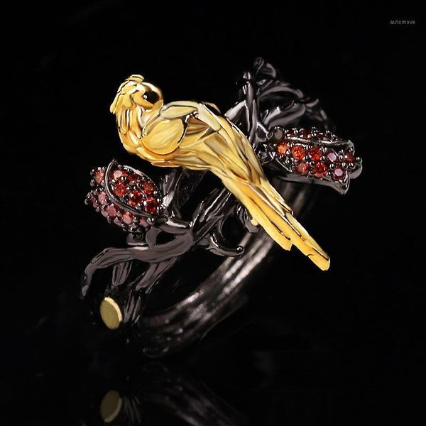 s925 silver parrot closed ring two-tone black gold plated ring for women wedding party engagement jewelry gift1, Golden;silver
s925 silver parrot closed ring two-tone black gold plated ring for women wedding party engagement jewelry gift1, Golden;silver