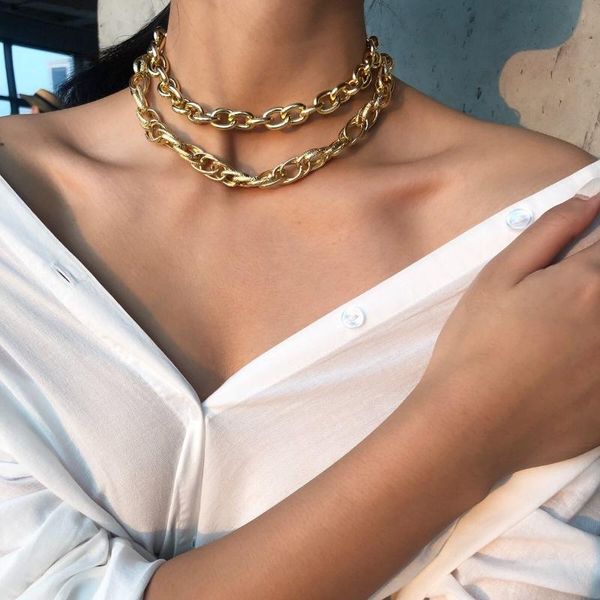 chokers youvanic charm layered gold big thick chain choker necklace for women female cuban link fashion jewelry neck collar 2700, Golden;silver
chokers youvanic charm layered gold big thick chain choker necklace for women female cuban link fashion jewelry neck collar 2700, Golden;silver