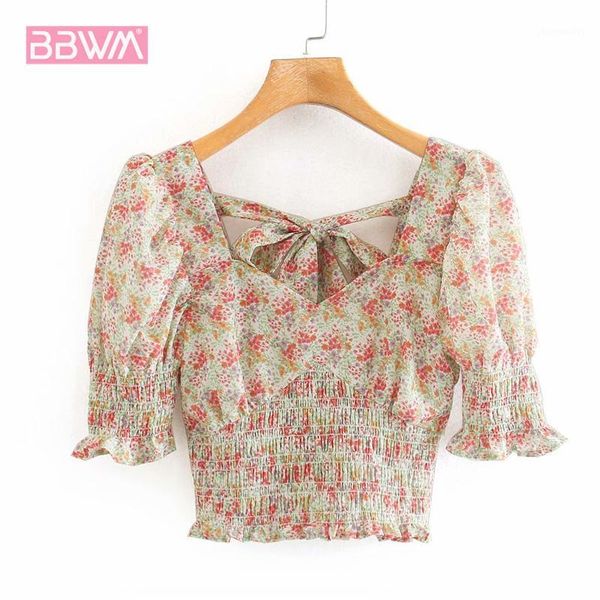 women's blouses & shirts women's summer short sleeved u neck blouse female bow at the back to trim wrinkles vintage floral is fres, White
women's blouses & shirts women's summer short sleeved u neck blouse female bow at the back to trim wrinkles vintage floral is fres, White