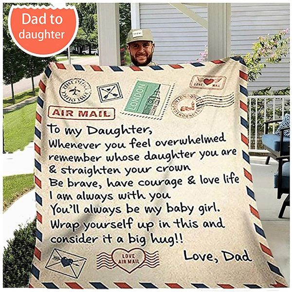 flannel throw blanket to my daughter or son letter printed quilts dad mom for daughter's air mail blanket encourage and love rt55
flannel throw blanket to my daughter or son letter printed quilts dad mom for daughter's air mail blanket encourage and love rt55