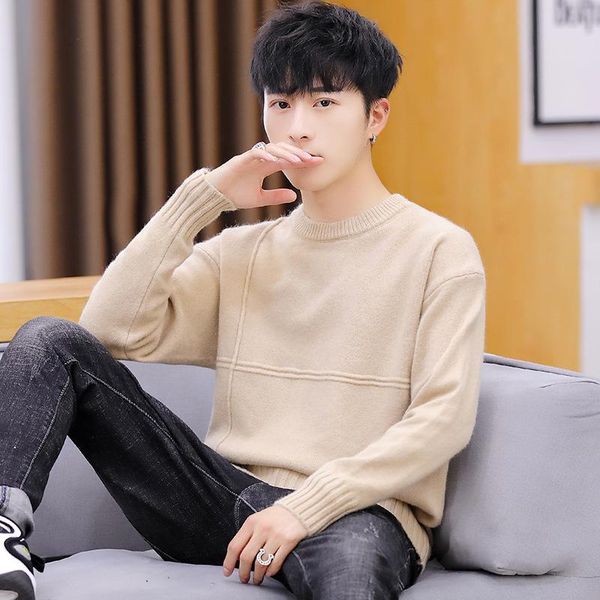men's sweaters round neck sweater 2021 spring and autumn long-sleeved clothes korean casual loose bottoming tide, White;black
men's sweaters round neck sweater 2021 spring and autumn long-sleeved clothes korean casual loose bottoming tide, White;black
