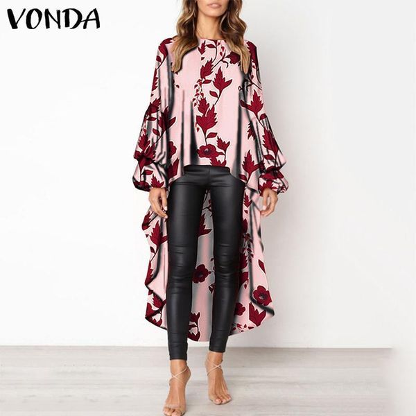 autumn blouses vonda loose long sleeve printed shirts lantern sleeve femme plus size casual irregular hem blusas 5xl1, White 
autumn blouses vonda loose long sleeve printed shirts lantern sleeve femme plus size casual irregular hem blusas 5xl1, White