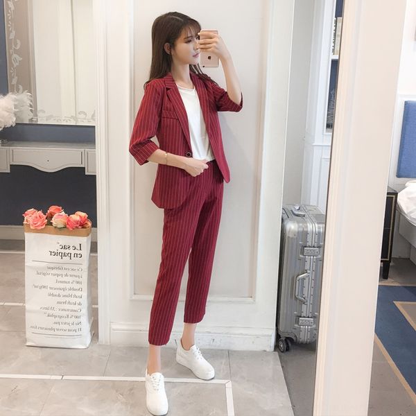autumn 2020 new striped five point medium sleeve blazer autumn new suit + capris fashion suit for women tjb9o, Gray
autumn 2020 new striped five point medium sleeve blazer autumn new suit + capris fashion suit for women tjb9o, Gray