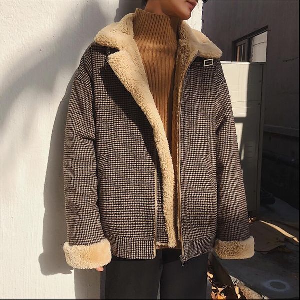 2020 autumn and m- lamb male hair winter lapel jackets thickening new plaid jacket short coat tendon cotton fur collar y2gt, Black
2020 autumn and m- lamb male hair winter lapel jackets thickening new plaid jacket short coat tendon cotton fur collar y2gt, Black