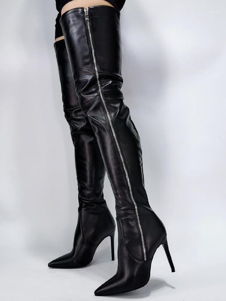 boots stocking spring winter shoes women black zipper over the knee fetish high heels women's size 44 45 long booties1
boots stocking spring winter shoes women black zipper over the knee fetish high heels women's size 44 45 long booties1