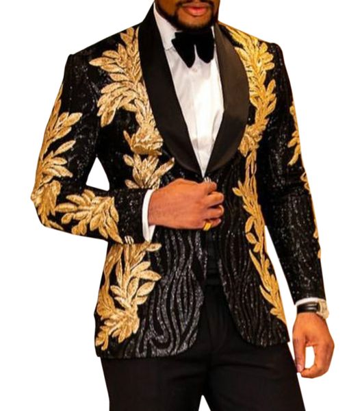 aesido luxury prom tuxedos men suits shiny sequin gold applique party jacket blazer for wedding grooms 2021, Black;gray
aesido luxury prom tuxedos men suits shiny sequin gold applique party jacket blazer for wedding grooms 2021, Black;gray