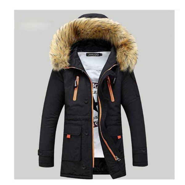 thicken men's winter faux fur collar fashion long thick parkas overcoat outwear hooded windbreaker male outdoor snow jacket1, Black
thicken men's winter faux fur collar fashion long thick parkas overcoat outwear hooded windbreaker male outdoor snow jacket1, Black