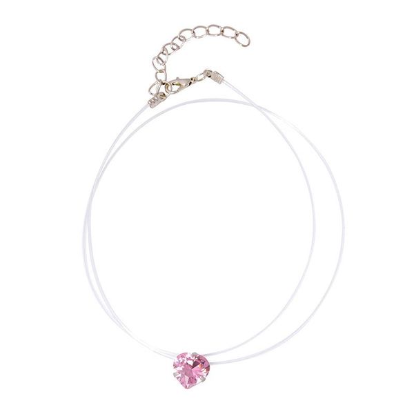 pendant necklaces summer style simple fishline peach heart zircon clavicle chain love crystal multicolor gem necklace jewelry, Silver
pendant necklaces summer style simple fishline peach heart zircon clavicle chain love crystal multicolor gem necklace jewelry, Silver