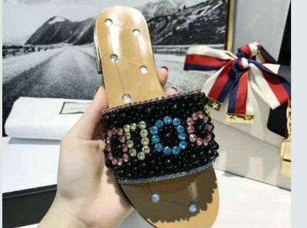 2022 new ladies pearl slippers colorful letters fashion popular brand sandals women's style with height 5.5cm size 35--40, Black
2022 new ladies pearl slippers colorful letters fashion popular brand sandals women's style with height 5.5cm size 35--40, Black