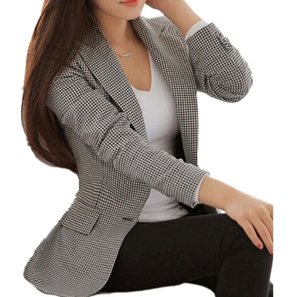 women's suits & blazers spring jackets suit woman long sleeve work wear white black plaid blazer plus size leisure office coat femme
women's suits & blazers spring jackets suit woman long sleeve work wear white black plaid blazer plus size leisure office coat femme