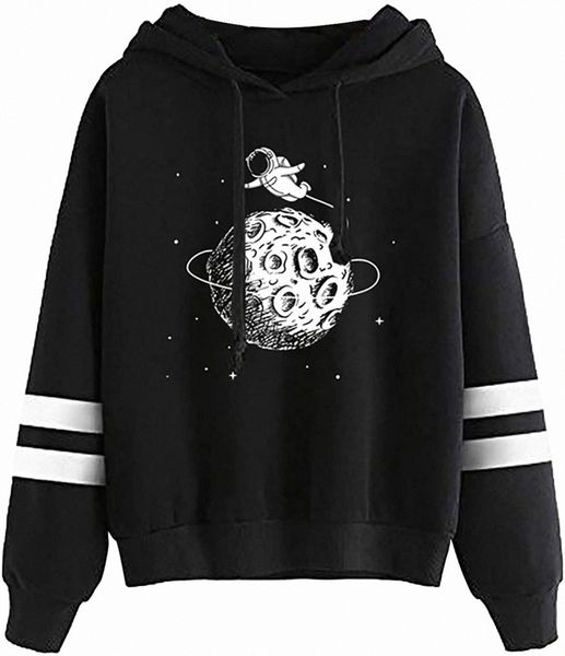 women's planet print hoodies varsity striped drawstring pullover long sleeve casual loose sweatshirt a8he#, Black
women's planet print hoodies varsity striped drawstring pullover long sleeve casual loose sweatshirt a8he#, Black