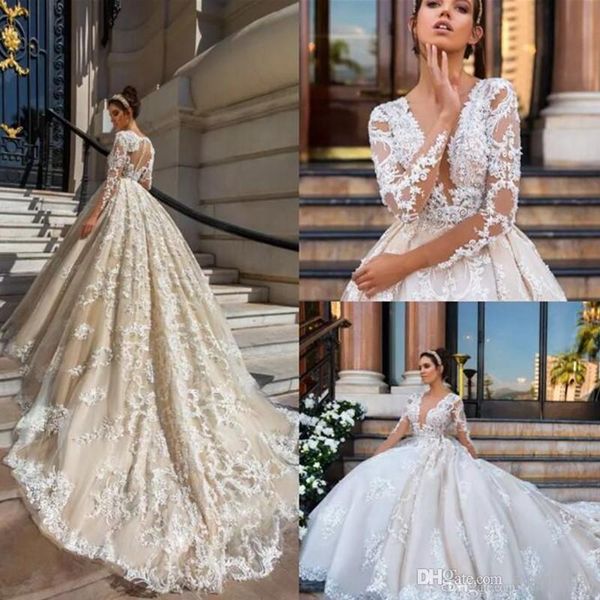 новый дизайн sexy глубокий v шеи a-line свадебные платья sheer иллюзия длинными рукавами кружева аппликациями свадебные платья с длинным шле, White
новый дизайн sexy глубокий v шеи a-line свадебные платья sheer иллюзия длинными рукавами кружева аппликациями свадебные платья с длинным шле, White