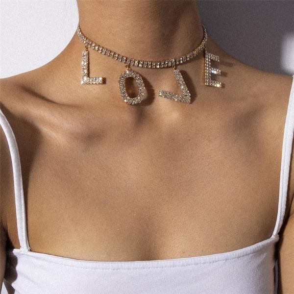 rhinestone choker necklace crystal love letter pendant necklace nightclub evening party jewelry for women, Golden;silver
rhinestone choker necklace crystal love letter pendant necklace nightclub evening party jewelry for women, Golden;silver