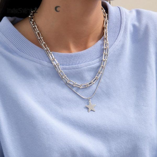 2 шт. / компл. goth gothic u ссылка choker ожерелье воротник мультислойная нержавеющая сталь звезды пентаграмма кулон ожерелья женщины ювели, Silver
2 шт. / компл. goth gothic u ссылка choker ожерелье воротник мультислойная нержавеющая сталь звезды пентаграмма кулон ожерелья женщины ювели, Silver
