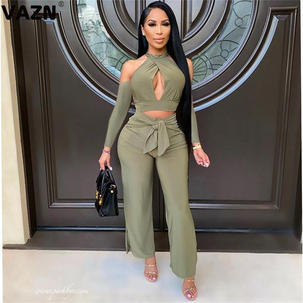 women's tracksuits 2021 green club elegant young halter off shoulder backless full sleeve wide leg long pants slim women 2 piece set, Gray
women's tracksuits 2021 green club elegant young halter off shoulder backless full sleeve wide leg long pants slim women 2 piece set, Gray