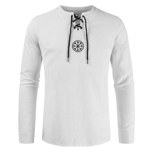 2020 new unique design vintage style men plus size ancient viking embroidery lace up v neck long sleeve t-shirt fashion, White;black
2020 new unique design vintage style men plus size ancient viking embroidery lace up v neck long sleeve t-shirt fashion, White;black