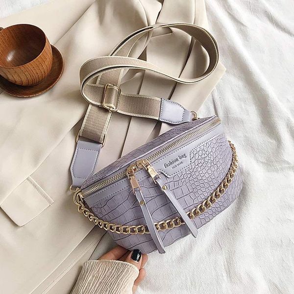 retro pu leather fanny shoulder ladies alligator pattern waist pack women belt multifunctional chest bag c1223