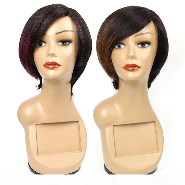short pixie lace front human hair wigs for women ombre brown color two tone brazilian peruvian indian virgin human hair wigs 6 inch, Black;brown
short pixie lace front human hair wigs for women ombre brown color two tone brazilian peruvian indian virgin human hair wigs 6 inch, Black;brown