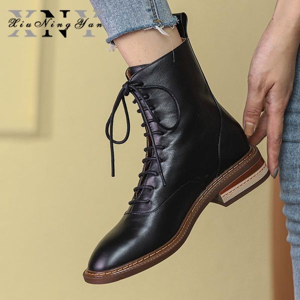 boots xiuningyan 2021 winter est genuine leather women's ankle fashion low heels pumps working lady shoes woman, Black
boots xiuningyan 2021 winter est genuine leather women's ankle fashion low heels pumps working lady shoes woman, Black