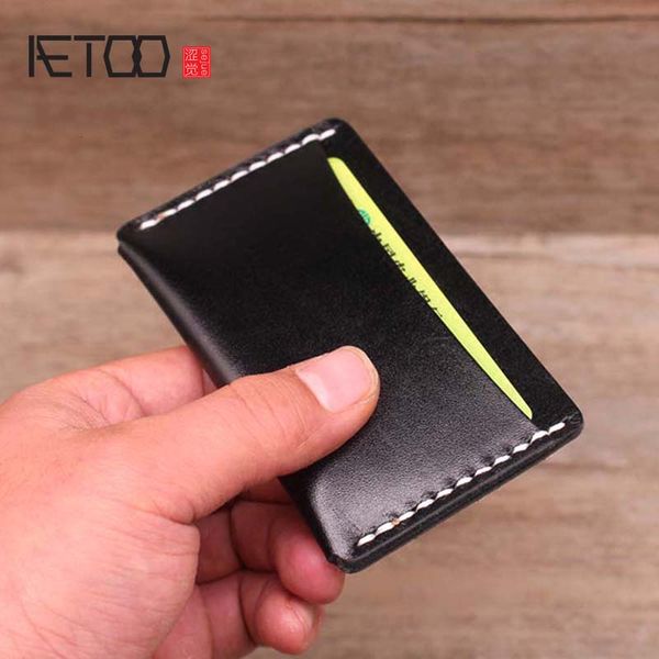 aetoothe first layer of leather card holder women's korean mini simple compact card holder men's handmade vegetable tanned leath, Black
aetoothe first layer of leather card holder women's korean mini simple compact card holder men's handmade vegetable tanned leath, Black