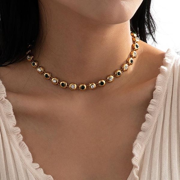 chokers timeonly white dark green rhinestone necklace retro linked small circle chains necklaces festival gift for women jewelry, Golden;silver
chokers timeonly white dark green rhinestone necklace retro linked small circle chains necklaces festival gift for women jewelry, Golden;silver