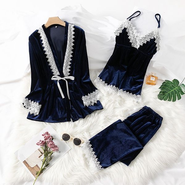 women velour 3pcs pajamas suit sleepwear kimono bathrobe gown soft nightgown homewear autumn winter new nightwear pyjamas, Black;red
women velour 3pcs pajamas suit sleepwear kimono bathrobe gown soft nightgown homewear autumn winter new nightwear pyjamas, Black;red