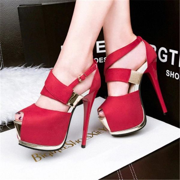 summer peep toe platform flock sandals women cross-strap roman 14.5cm thin high heels pumps fashion nightclub party shoes #ny8u, Black 
summer peep toe platform flock sandals women cross-strap roman 14.5cm thin high heels pumps fashion nightclub party shoes #ny8u, Black