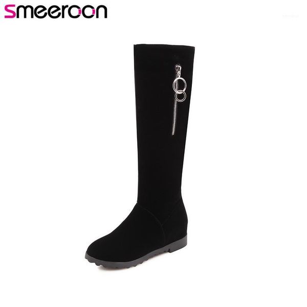 smeeroon 2020 fashion autumn winter boots women round toe slip on knee boots low heels flock big size 34-411, Black
smeeroon 2020 fashion autumn winter boots women round toe slip on knee boots low heels flock big size 34-411, Black