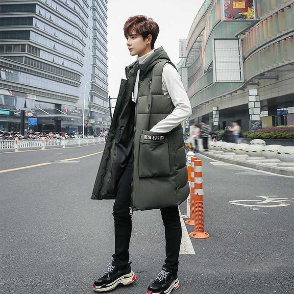 casual men's autumn and winter 2019 new korean fashion medium long thickened warm cotton vest, Black;white
casual men's autumn and winter 2019 new korean fashion medium long thickened warm cotton vest, Black;white