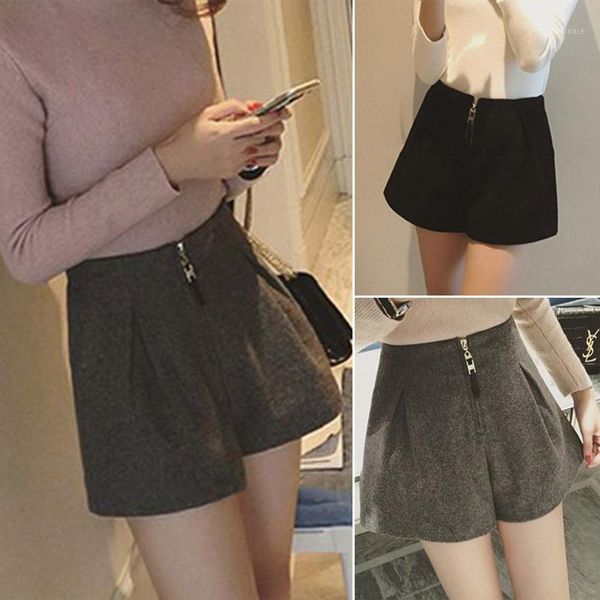 women woolen wide leg shorts loose high waist zipper casual solid color shorts mug881, White;black
women woolen wide leg shorts loose high waist zipper casual solid color shorts mug881, White;black