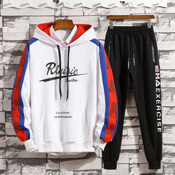 2021 new men set running jogger tracksuit spring autumn letter printed hoodies+pants sport mens sweatsuits r6di, Black
2021 new men set running jogger tracksuit spring autumn letter printed hoodies+pants sport mens sweatsuits r6di, Black
