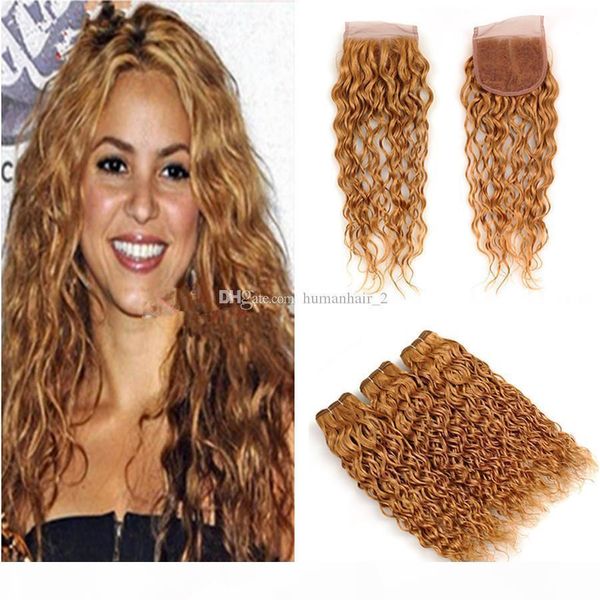 brazilian virgin hair 27# colored blonde human hair 3 bundles with lace closure blonde water wave hair weaves with 4x4 lace closure, Black;brown
brazilian virgin hair 27# colored blonde human hair 3 bundles with lace closure blonde water wave hair weaves with 4x4 lace closure, Black;brown
