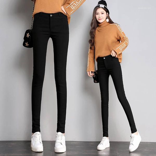 high stretch waist women elastic skinny pencil jeans leggins with buttons black denim trousers pants1, Blue
high stretch waist women elastic skinny pencil jeans leggins with buttons black denim trousers pants1, Blue
